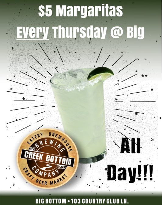 $5 Margaritas Every Thursday @ Big