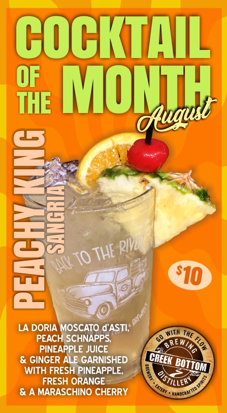 August Cocktail of the Month – Peachy King Sangria!