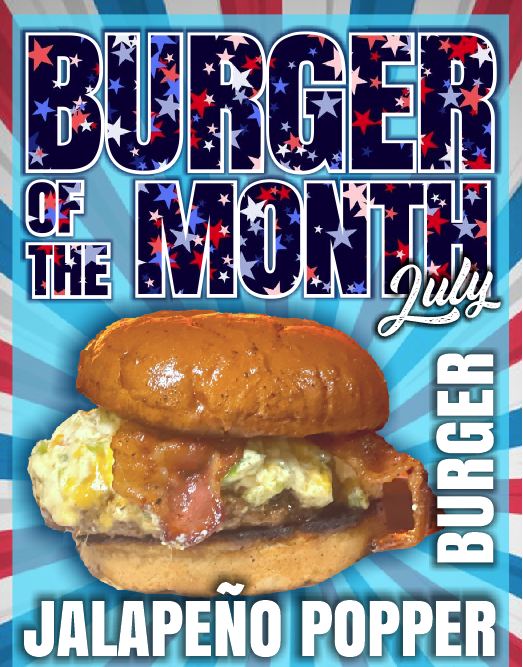 July Burger of the Month – The Jalapeno Popper Burger!